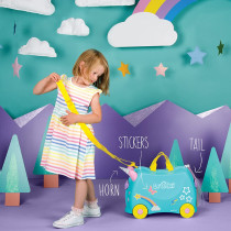 Trunki Children's Ride-On Suitcase & Hand Luggage - Vehicles (Light Blue)