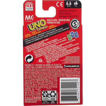Uno Card Game, Fast-Paced Portable-Friendly Version For 2 To 4 Players Ages 7 Years And Older Gdr45, Multicolour