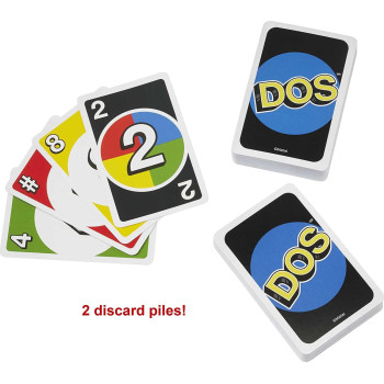 Uno Dos, Family Card Game, From The Makers Of Uno, With 108 Cards, Makes A Great Gift For 7 Year Olds And Up Frm36