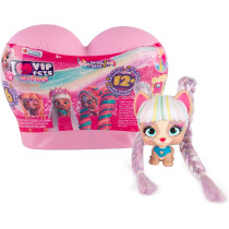 VIP Pets Mini Fans | Surprise Collectable Mini dog Doll with extra-long Hair & comb, magic rainbow water reveal - Surprise toys & Hair Reveal Doll for kids +3 Years