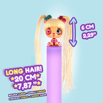 VIP Pets Mini Fans | Surprise Collectable Mini dog Doll with extra-long Hair & comb, magic rainbow water reveal - Surprise toys & Hair Reveal Doll for kids +3 Years