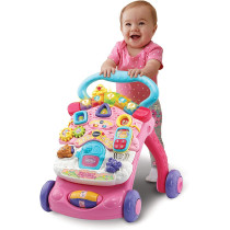 VTech First Steps Baby Walker Pink With Blue Handle
