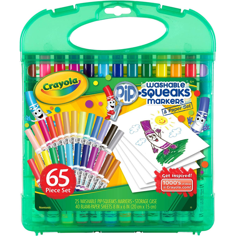 CRAYOLA Washable Pip-Squeaks(r) & Paper, 65 Piece Set