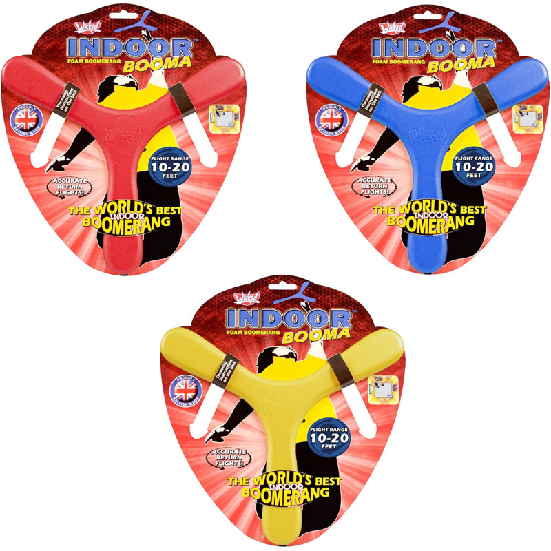Wicked Vision WKIND Booma Indoor Boomerang, (sortiert Farben Gelb, Rot oder Blau)