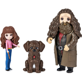 Wizarding World Harry Potter, Magical Minis Hermione and Rubeus Hagrid Friendship Set with Creature, Kids Toys for Ages 5 and up