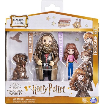 Wizarding World Harry Potter, Magical Minis Hermione and Rubeus Hagrid Friendship Set with Creature, Kids Toys for Ages 5 and up