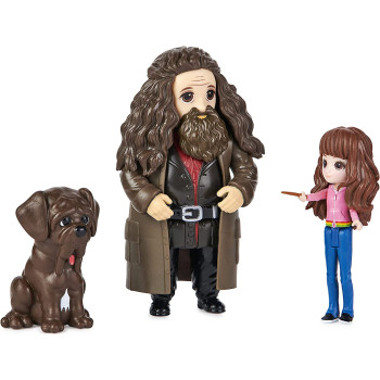 Wizarding World Harry Potter, Magical Minis Hermione and Rubeus Hagrid Friendship Set with Creature, Kids Toys for Ages 5 and up