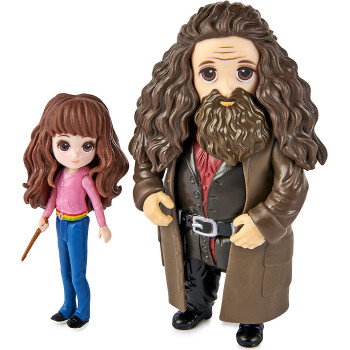 Wizarding World Harry Potter, Magical Minis Hermione and Rubeus Hagrid Friendship Set with Creature, Kids Toys for Ages 5 and up