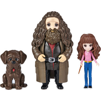 Wizarding World Harry Potter, Magical Minis Hermione and Rubeus Hagrid Friendship Set with Creature, Kids Toys for Ages 5 and up