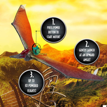 WOW! STUFF Power Flight Dino - Pteranodon Jurassic World Flying Dinosaur Toy for Kids | Official Camp Cretacious, Fallen Kingdom and Dominion Merchandise and Gifts for Boys and Girls, Ages 5 to 12