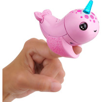 WowWee 3697 Fingerlings Light Up Narwhal - Rachel (Pink) - Friendly Interactive Toy