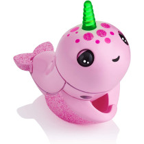 WowWee 3697 Fingerlings Light Up Narwhal - Rachel (Pink) - Friendly Interactive Toy