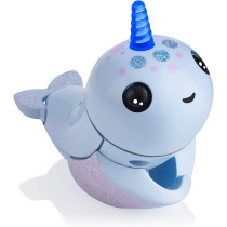 WowWee Fingerlings Light Up Narwhal - Nori (Blue) - Friendly Interactive Toy