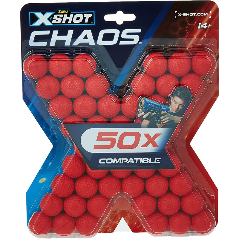 X-SHOT Chaos 50 Dart Balls Refill, Multicolour, 46275