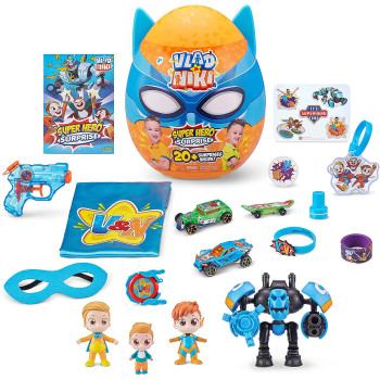 X-SHOT Zuru 11701B Vlad & Niki Superhero Surprise Egg Blue, Multi