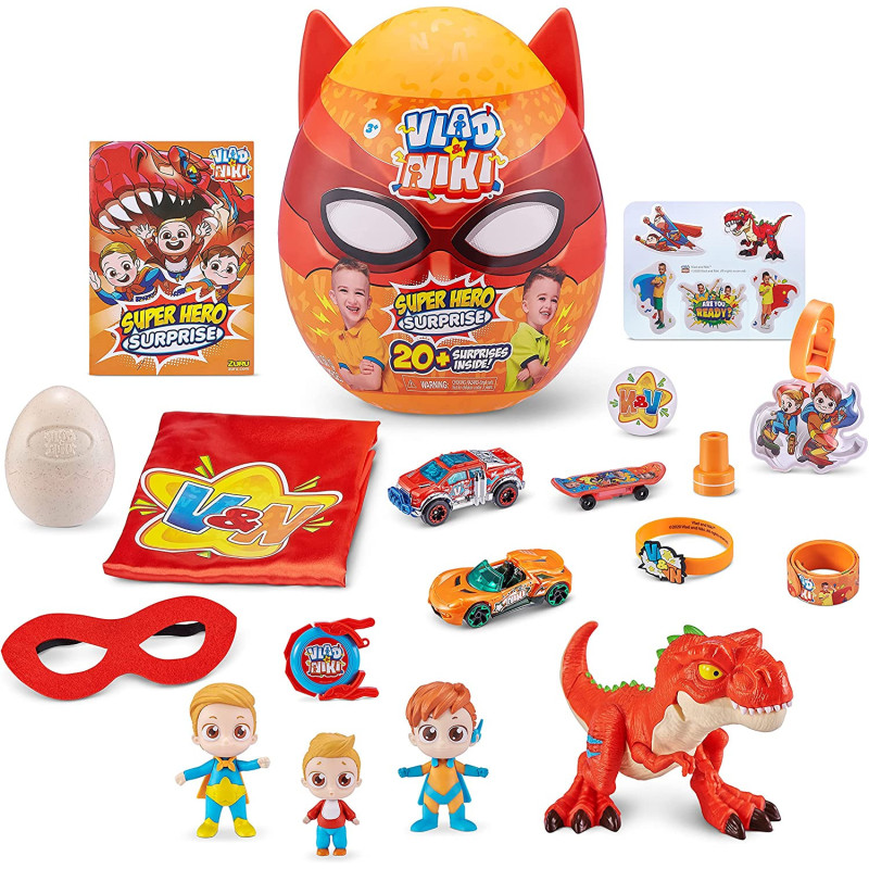 X-SHOT ZURU Vlad & Niki Superhero Surprise Egg Red Dino Attack