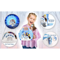 Ekids Frozen 2 Sing Along Boombox with Microphone, Built in Music, Flashing Lights, Real Working Mic for Kids Karaoke Machine, Connects Mp3 Player Aux in Audio Device