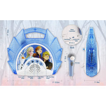 Ekids Frozen 2 Sing Along Boombox with Microphone, Built in Music, Flashing Lights, Real Working Mic for Kids Karaoke Machine, Connects Mp3 Player Aux in Audio Device