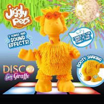 Eolo Jiggly Pets Kids' Gigi The Rubbery Dancing Disco Giraffe Toy, Full Body Movement, Booty Shaking, Jungle Music, Sound Effects, Fantastic Stretchy Hair, Yellow, Ages 4+
