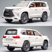 EROCK Exquisite car Model 1/24 Lexus 570 Off-Road in Luxury SUV Model Car, Zinc Alloy Pull Back Toy car with Sound and Light for Kids Boy Girl Gift (White)