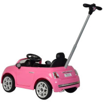 Fiat-500 Ride on Car with Push Handle,3622 - Pink