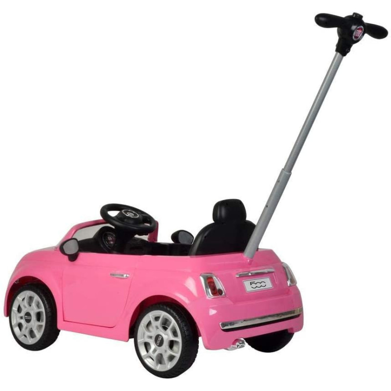 Fiat-500 Ride on Car with Push Handle,3622 - Pink