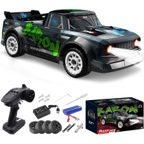 Fisca 1/16 Remote Control High Speed Car, 4WD RC Drifting Racing Cars Fast 20MPH Truck 2.4Ghz Off-Road 4X4 Buggy Car Speed & Steering Control Vehicle Toy with Lights for Kids and Adults