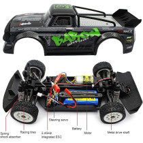 Fisca 1/16 Remote Control High Speed Car, 4WD RC Drifting Racing Cars Fast 20MPH Truck 2.4Ghz Off-Road 4X4 Buggy Car Speed & Steering Control Vehicle Toy with Lights for Kids and Adults