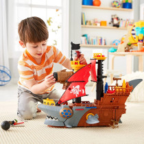Fisher-Price Imaginext Shark Bite Pirate Ship, Playset With Pirate Figures And Accessories For Preschool Kids Ages 3 To 8 Years Dhh61