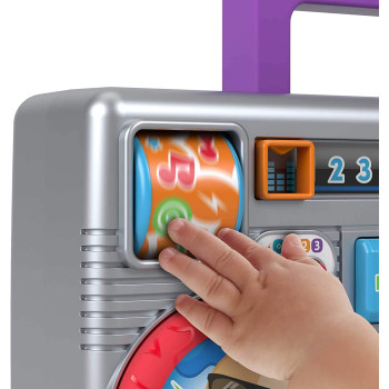 Fisher-Price Laugh & Learn Busy Boombox Infant Activity Toy - English Speaking Gyc18
