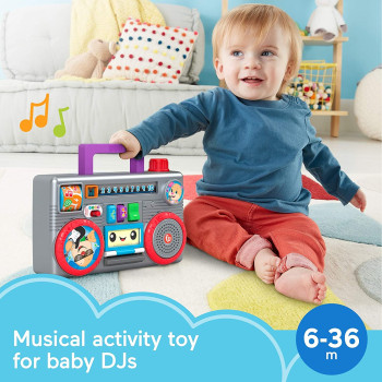 Fisher-Price Laugh & Learn Busy Boombox Infant Activity Toy - English Speaking Gyc18