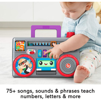 Fisher-Price Laugh & Learn Busy Boombox Infant Activity Toy - English Speaking Gyc18