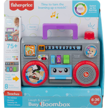 Fisher-Price Laugh & Learn Busy Boombox Infant Activity Toy - English Speaking Gyc18
