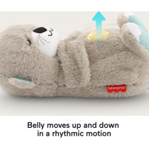 Fisher-Price Soothe 'N Snuggle Otter, Bedtime, Breathing Belly, Plush Infant Musical Soother Fxc66