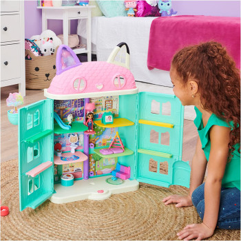 Gabby's Dollhouse, Purrfect Dollhouse with 2 Toy Figures, 8 Furniture Pieces, 3 Accessories, 2 Deliveries and Sounds, Kids' Toys for Ages 3 and above, Perfect Christmas Gift