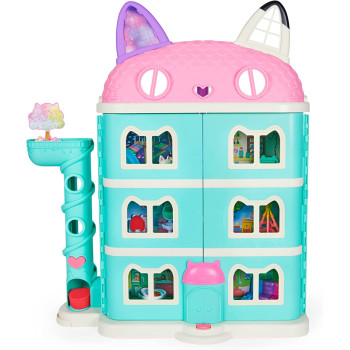 Gabby's Dollhouse, Purrfect Dollhouse with 2 Toy Figures, 8 Furniture Pieces, 3 Accessories, 2 Deliveries and Sounds, Kids' Toys for Ages 3 and above, Perfect Christmas Gift
