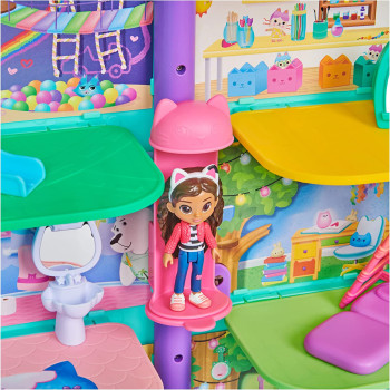 Gabby's Dollhouse, Purrfect Dollhouse with 2 Toy Figures, 8 Furniture Pieces, 3 Accessories, 2 Deliveries and Sounds, Kids' Toys for Ages 3 and above, Perfect Christmas Gift