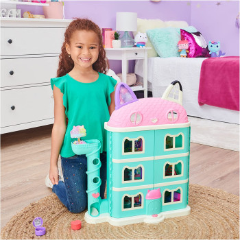 Gabby's Dollhouse, Purrfect Dollhouse with 2 Toy Figures, 8 Furniture Pieces, 3 Accessories, 2 Deliveries and Sounds, Kids' Toys for Ages 3 and above, Perfect Christmas Gift