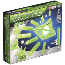 Geomag ,Glow - 30-Piece Glow-In-The-Dark Magnetic Building Set, Certified Stem Construction Toy, Safe For Ages 3 And Up
