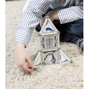 Geomag ,Glow - 30-Piece Glow-In-The-Dark Magnetic Building Set, Certified Stem Construction Toy, Safe For Ages 3 And Up