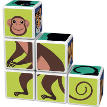 Geomag Magicube 145, Jungle Animals Building Game With Magnetic Cubes, 6 Cubes, Multicolor