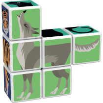 Geomag Magicube 145, Jungle Animals Building Game With Magnetic Cubes, 6 Cubes, Multicolor