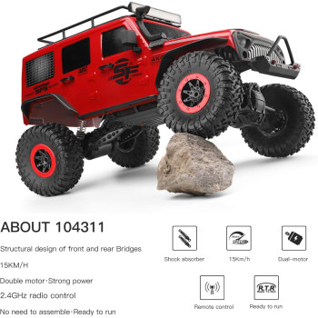 GoolRC WLtoys 104311 RC Car 2.4G 1/10 4WD Jeep Car SUV Brushed Motor Remote Control Off-road Crawler Car