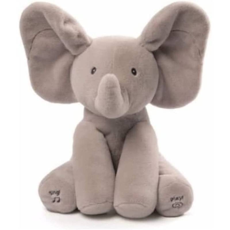 GUND Animated Flappy the Elephant Stuffed Animal Plush, Grey, 30.5 cm