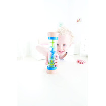 Hape Beaded Raindrops Mini Wooden Musical Shake & Rattle Rainmaker Toy, Blue,E0328B