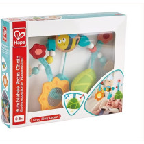 Hape Bumblebee Pram Chain, Colourful Baby Stroller Rattle, Turquoise, Orange, Green