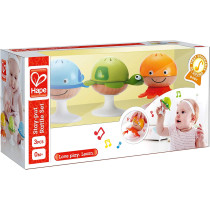 Hape E0330 Put-Stay Rattle Set Three Sea Animal Suction Rattle Toys, Baby Educational Toy Set