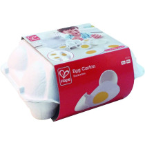 Hape E3156 Egg Carton, Wooden Food And Kitchen Accessories, White, Hape Egg Carton Wooden Food And Kitchen Accessories, E3156