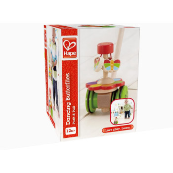 Hape International E0341 Dancing Butterflies Push & Pull Toy, One Size Multicoloured