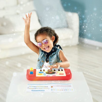 Hape Kids Portable Dj Mix And Spin Studio Music Toy Playset With Lights, Sound, And 18 Key Keyboard For Kids Ages 1 To 5 Years , Red